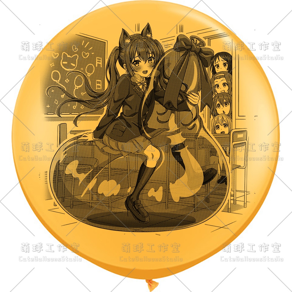 【現物】覗かれた風船乗りの女の子(ブラックインキ)(B5-01)