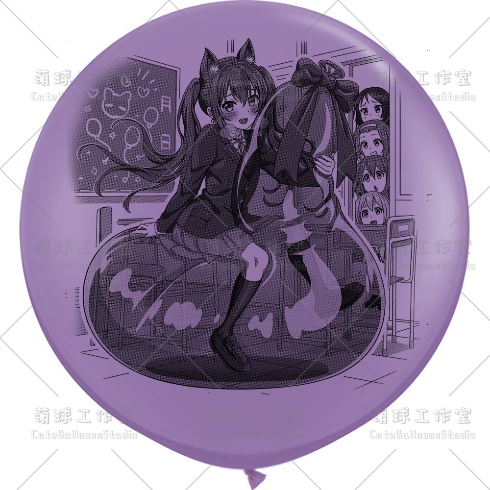 【現物】覗かれた風船乗りの女の子(ブラックインキ)(B5-01)