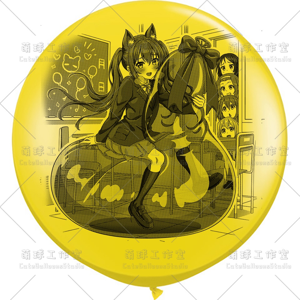 【現物】覗かれた風船乗りの女の子(ブラックインキ)(B5-01)