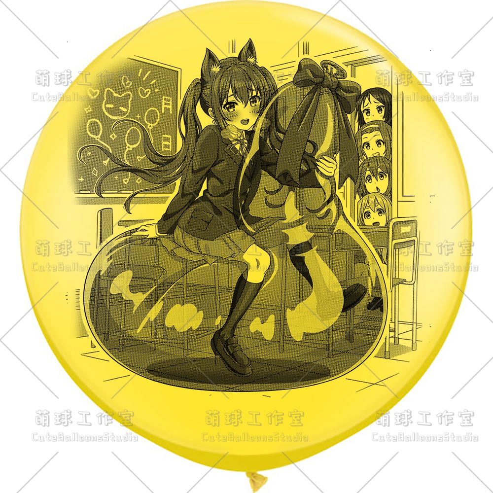 【現物】覗かれた風船乗りの女の子(ブラックインキ)(B5-01)