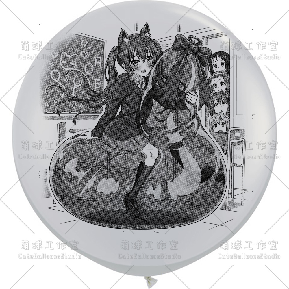 【現物】覗かれた風船乗りの女の子(ブラックインキ)(B5-01)