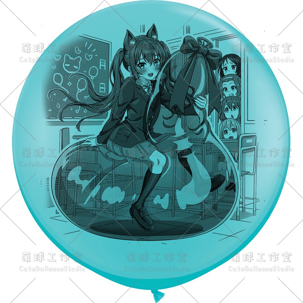 【現物】覗かれた風船乗りの女の子(ブラックインキ)(B5-01)