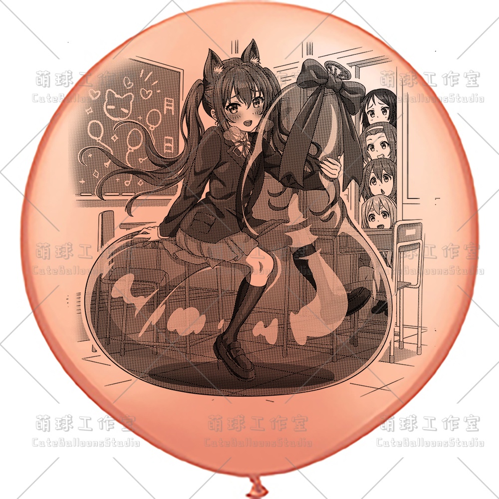 【現物】覗かれた風船乗りの女の子(ブラックインキ)(B5-01)