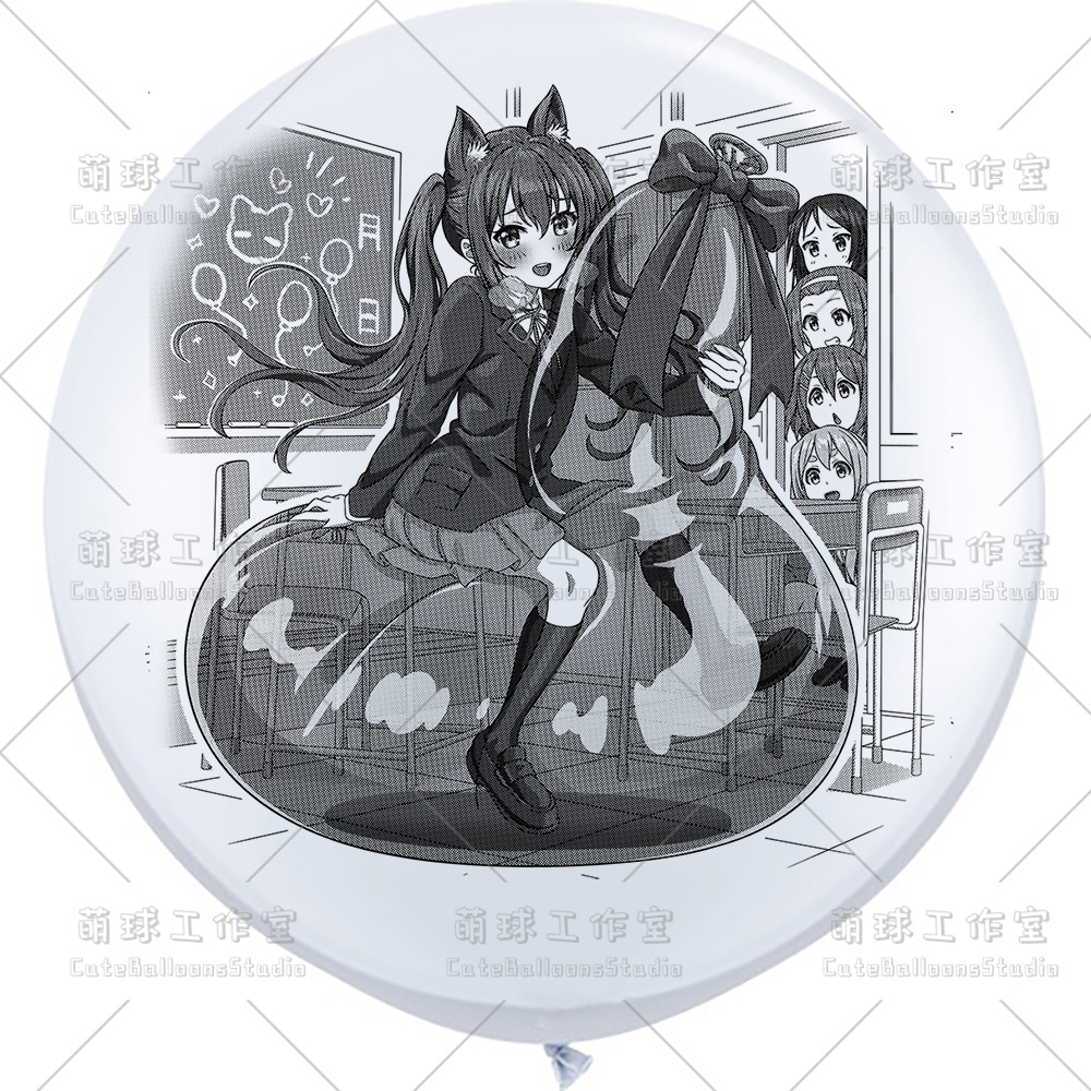 【現物】覗かれた風船乗りの女の子(ブラックインキ)(B5-01)