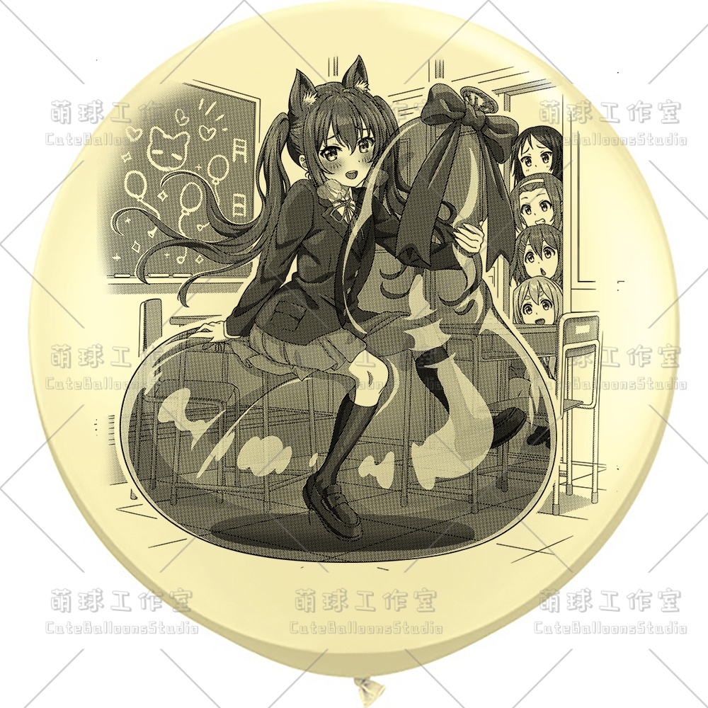 【現物】覗かれた風船乗りの女の子(ブラックインキ)(B5-01)