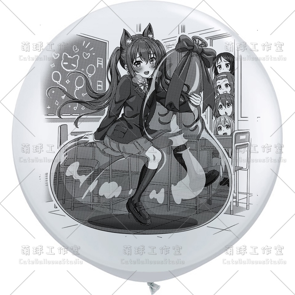 【現物】覗かれた風船乗りの女の子(ブラックインキ)(B5-01)