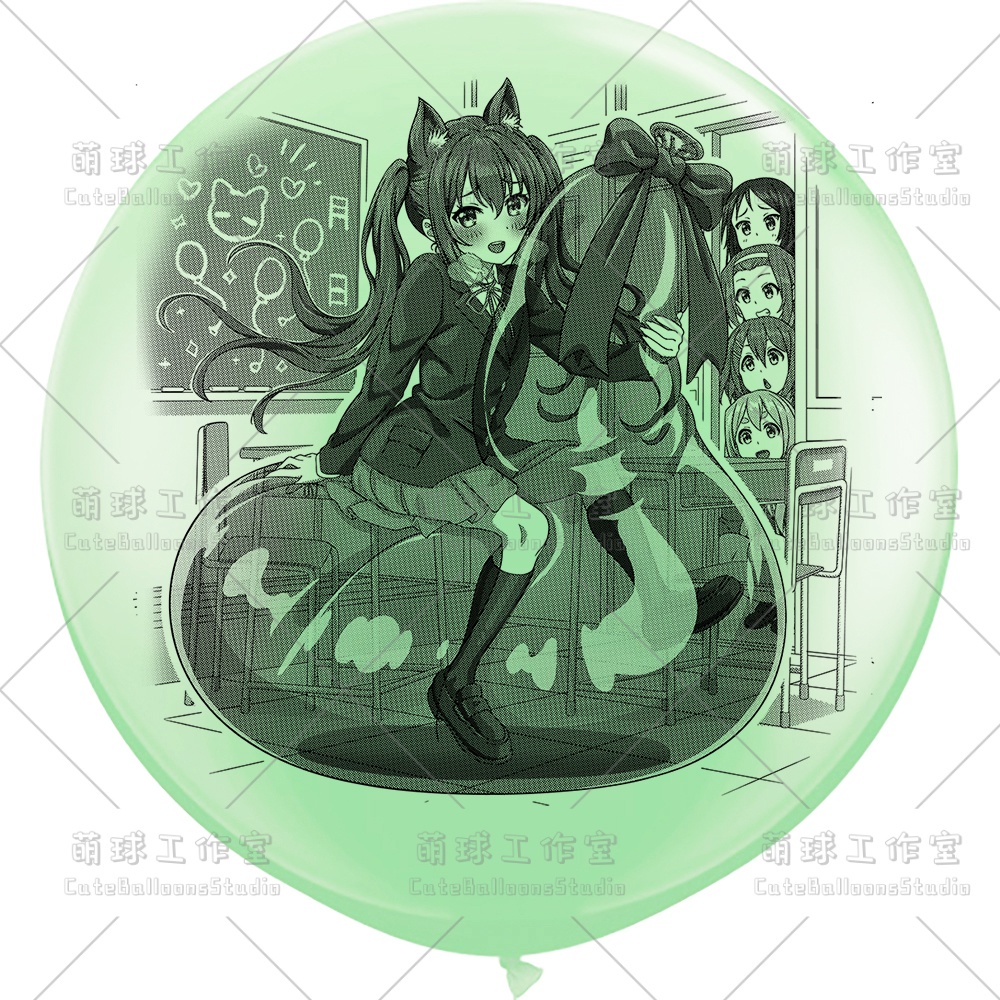 【現物】覗かれた風船乗りの女の子(ブラックインキ)(B5-01)