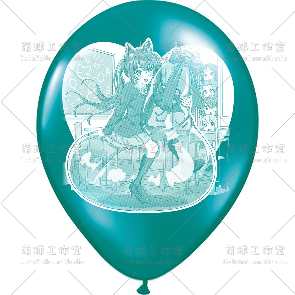 【現物】覗かれた風船乗りの女の子(白インキ、反転印刷)(B5-03)