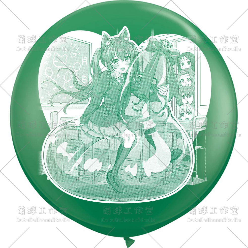 【現物】覗かれた風船乗りの女の子(白インキ、反転印刷)(B5-03)