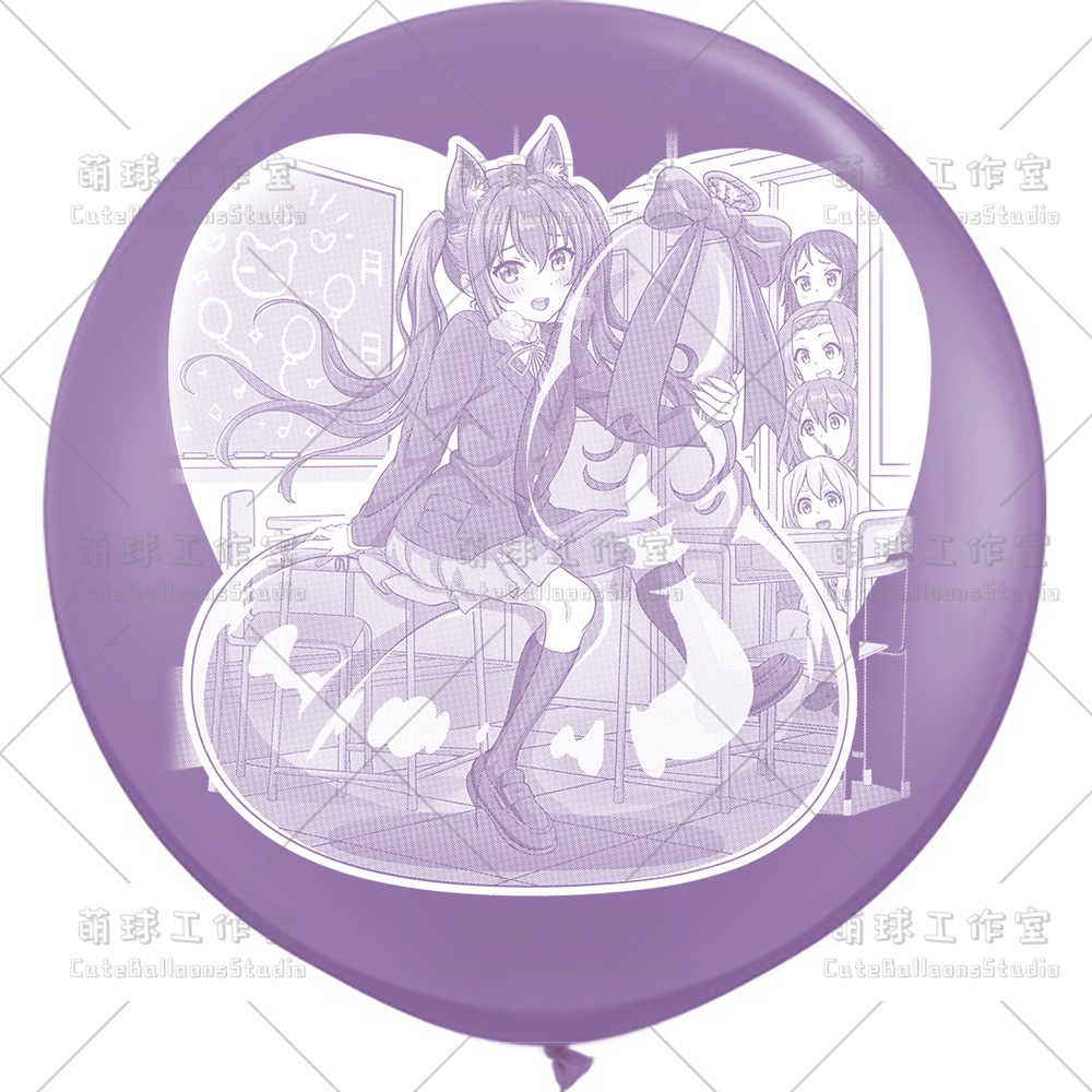 【現物】覗かれた風船乗りの女の子(白インキ、反転印刷)(B5-03)