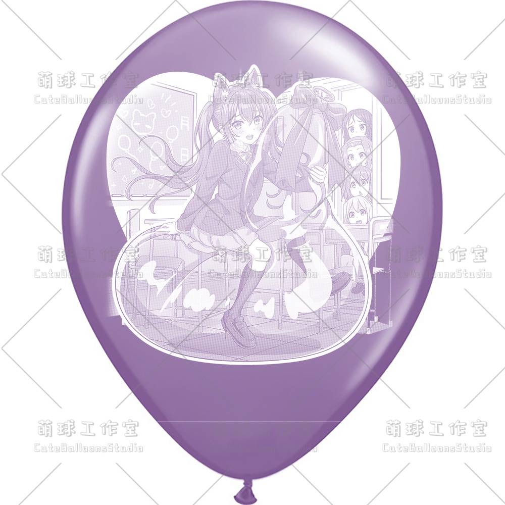 【現物】覗かれた風船乗りの女の子(白インキ、反転印刷)(B5-03)