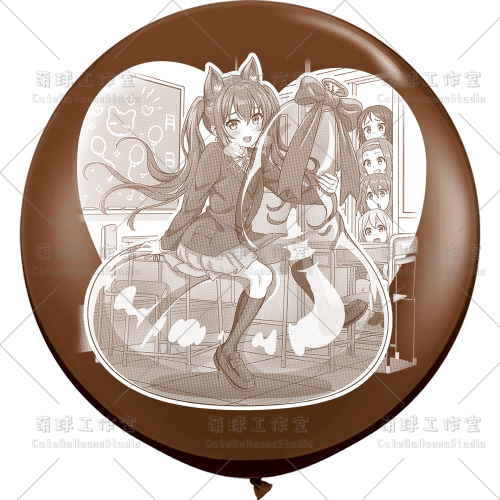 【現物】覗かれた風船乗りの女の子(白インキ、反転印刷)(B5-03)