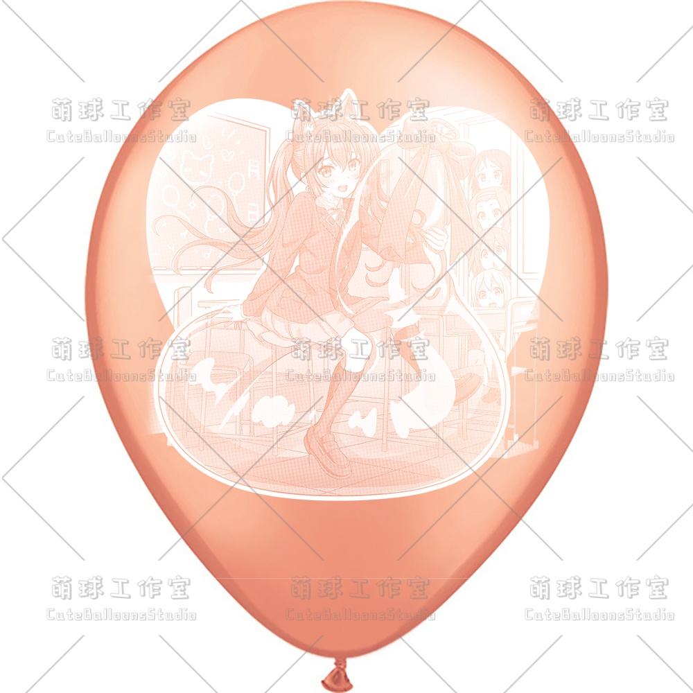 【現物】覗かれた風船乗りの女の子(白インキ、反転印刷)(B5-03)