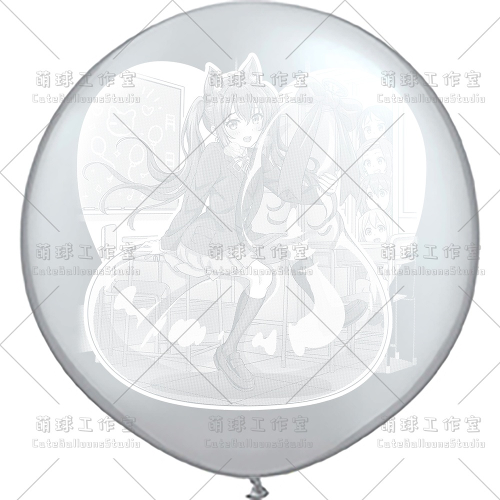 【現物】覗かれた風船乗りの女の子(白インキ、反転印刷)(B5-03)