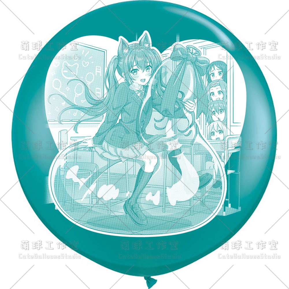 【現物】覗かれた風船乗りの女の子(白インキ、反転印刷)(B5-03)