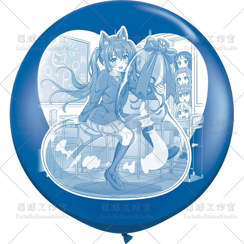 【現物】覗かれた風船乗りの女の子(白インキ、反転印刷)(B5-03)