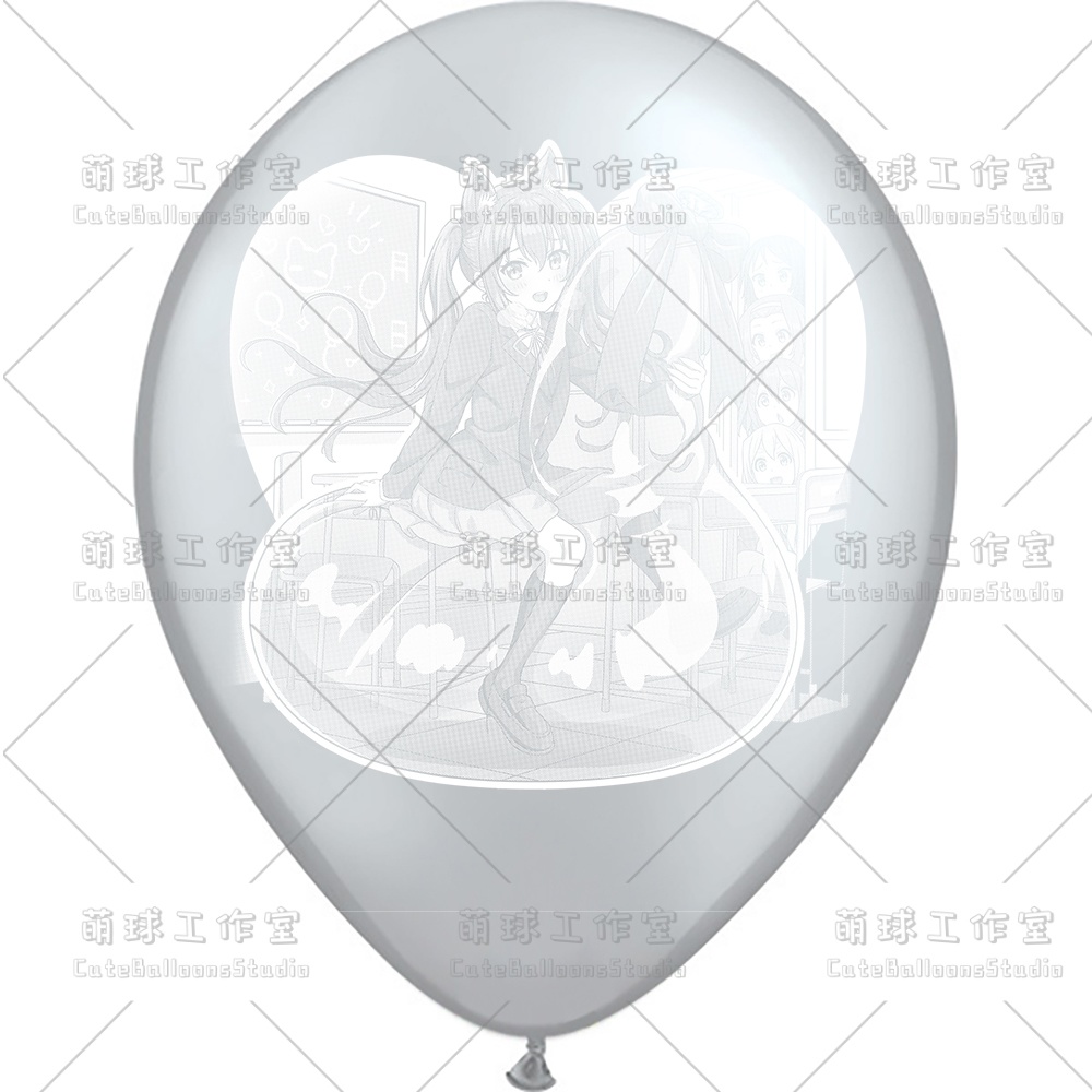 【現物】覗かれた風船乗りの女の子(白インキ、反転印刷)(B5-03)