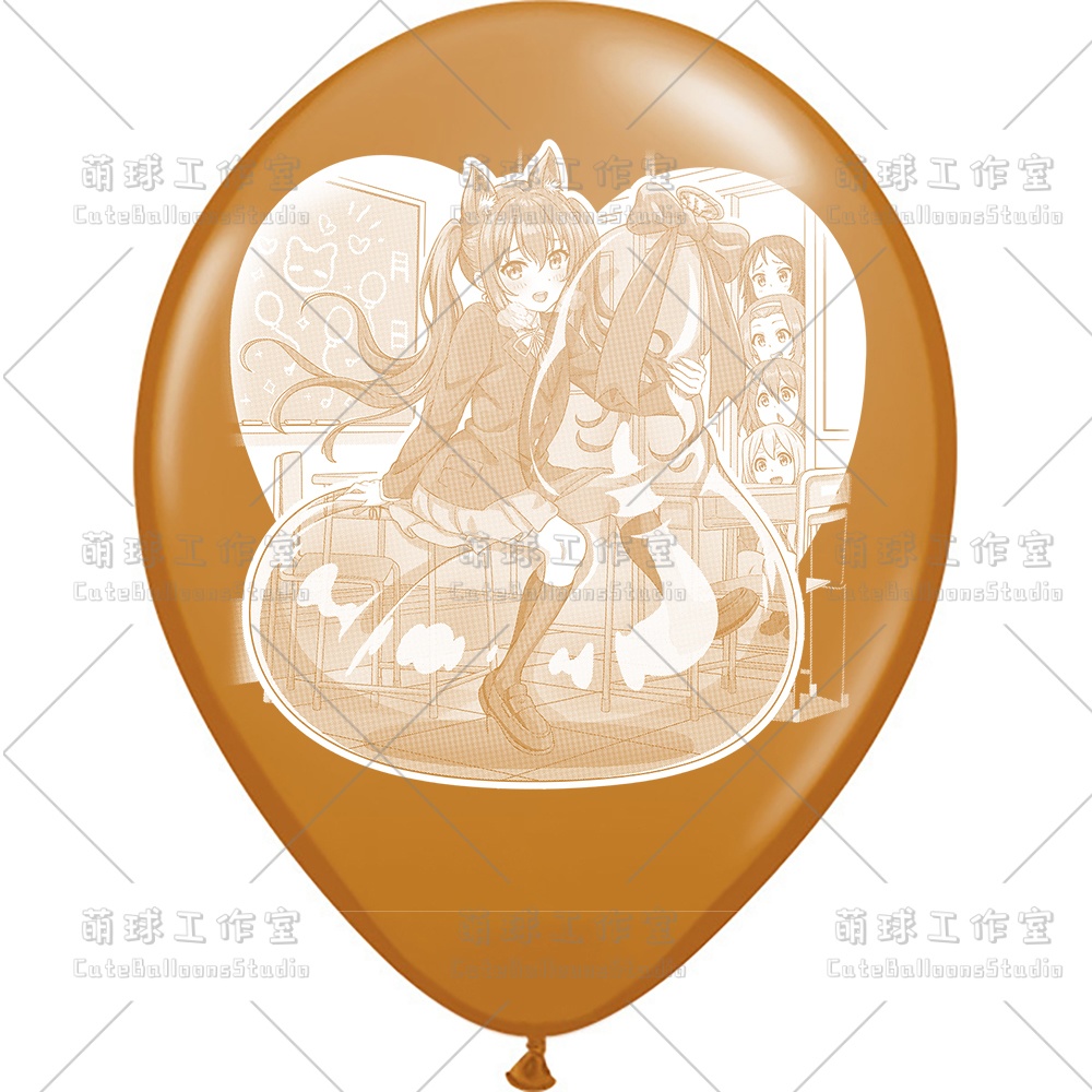 【現物】覗かれた風船乗りの女の子(白インキ、反転印刷)(B5-03)