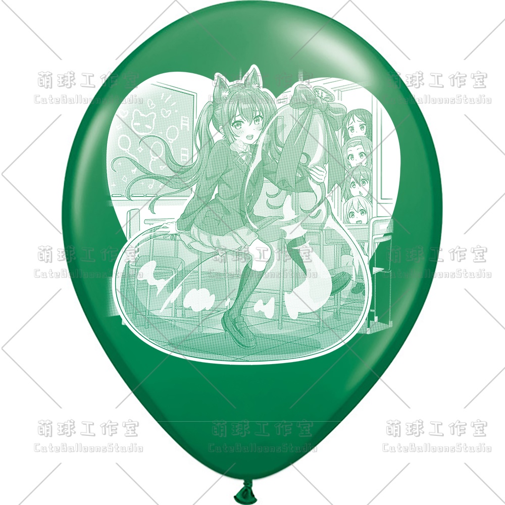 【現物】覗かれた風船乗りの女の子(白インキ、反転印刷)(B5-03)