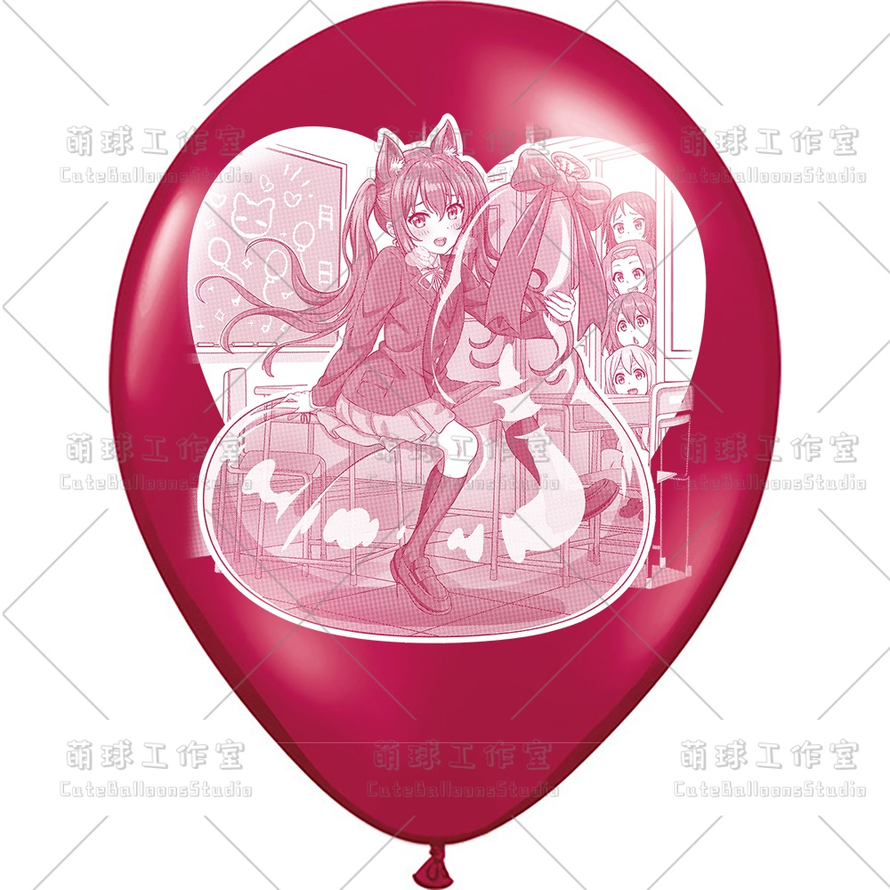 【現物】覗かれた風船乗りの女の子(白インキ、反転印刷)(B5-03)