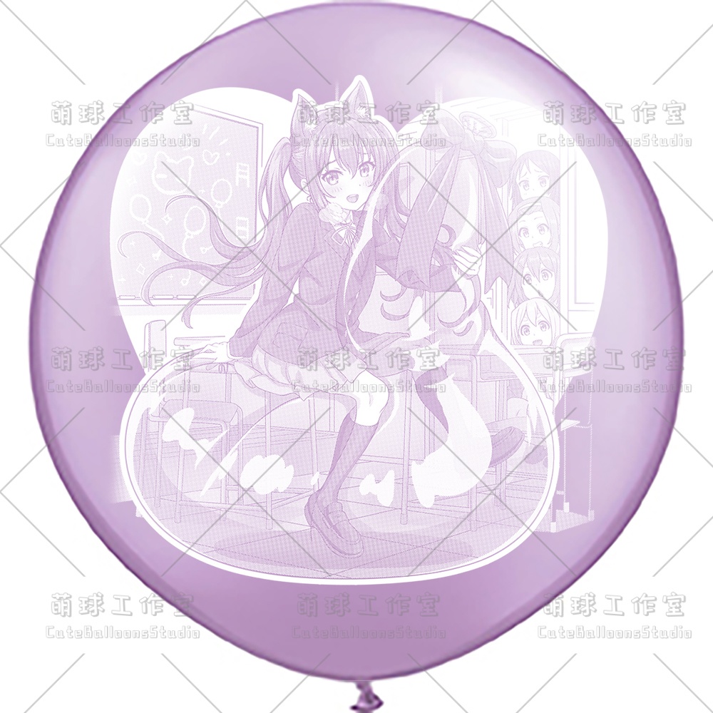 【現物】覗かれた風船乗りの女の子(白インキ、反転印刷)(B5-03)