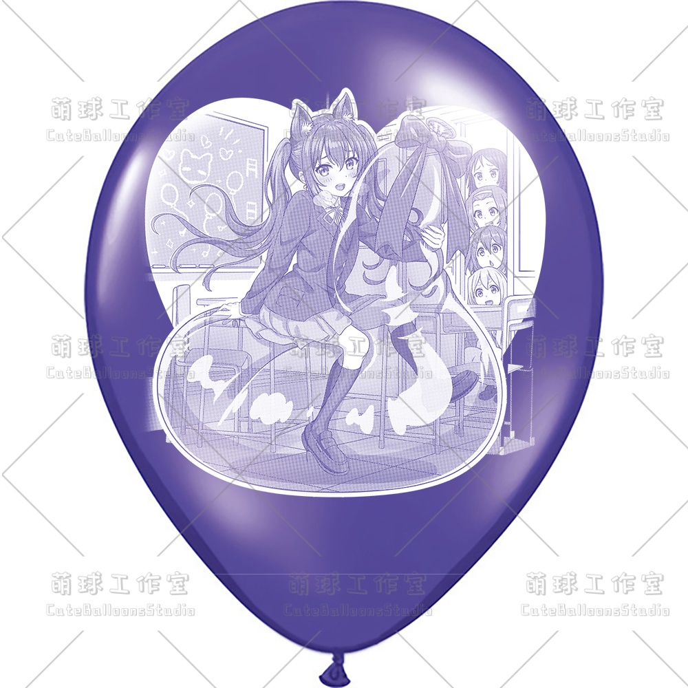 【現物】覗かれた風船乗りの女の子(白インキ、反転印刷)(B5-03)