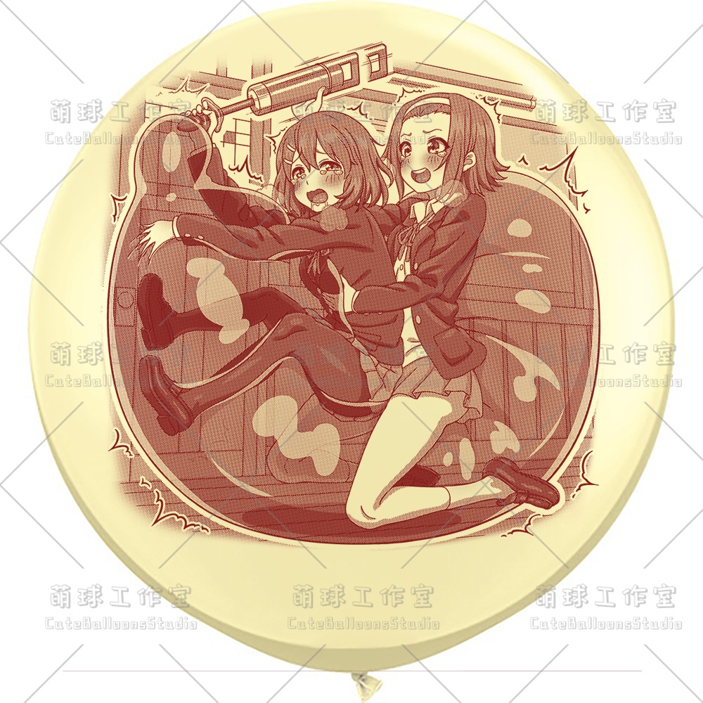 【現物】練習室でGL風船に乗る女の子(ブラウンインキ)(B4-06)