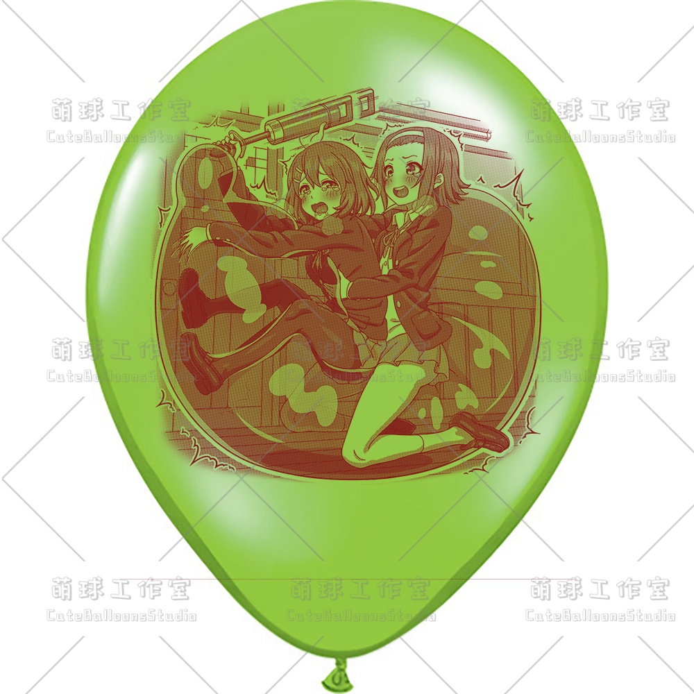 【現物】練習室でGL風船に乗る女の子(ブラウンインキ)(B4-06)