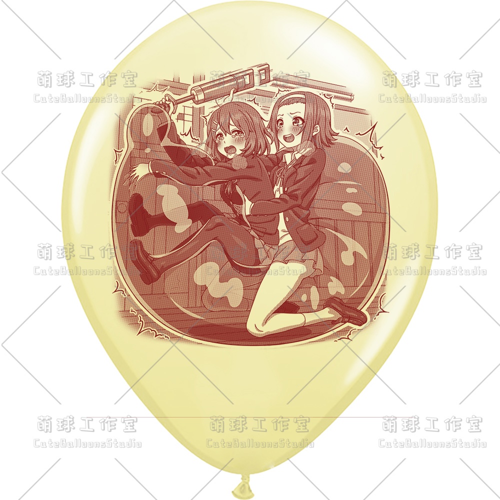 【現物】練習室でGL風船に乗る女の子(ブラウンインキ)(B4-06)