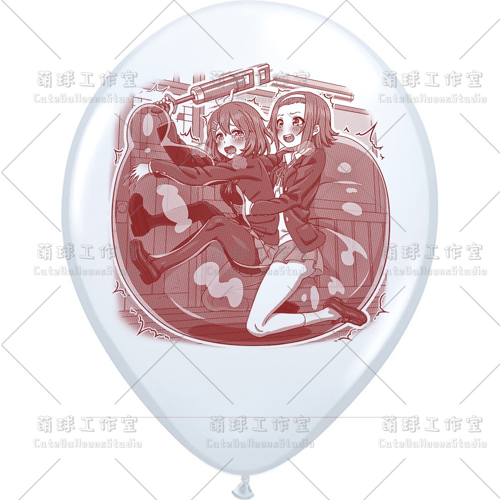 【現物】練習室でGL風船に乗る女の子(ブラウンインキ)(B4-06)