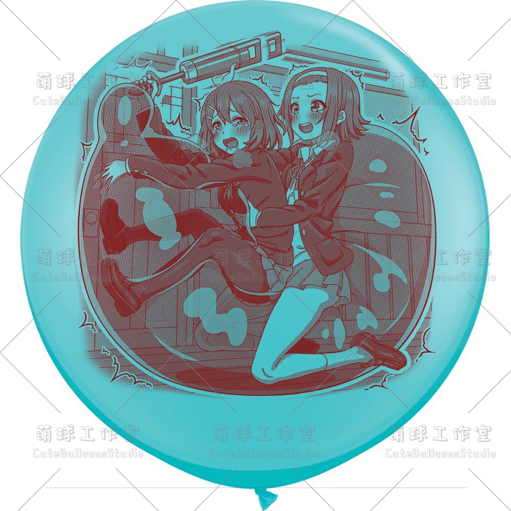 【現物】練習室でGL風船に乗る女の子(ブラウンインキ)(B4-06)