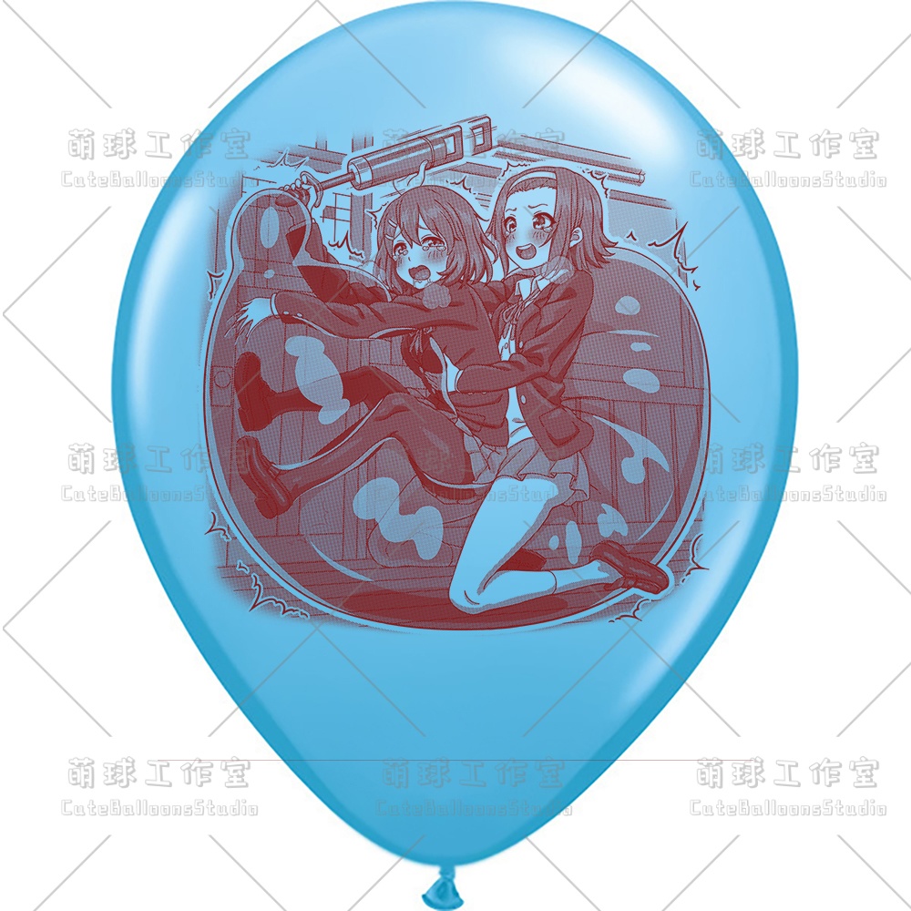 【現物】練習室でGL風船に乗る女の子(ブラウンインキ)(B4-06)