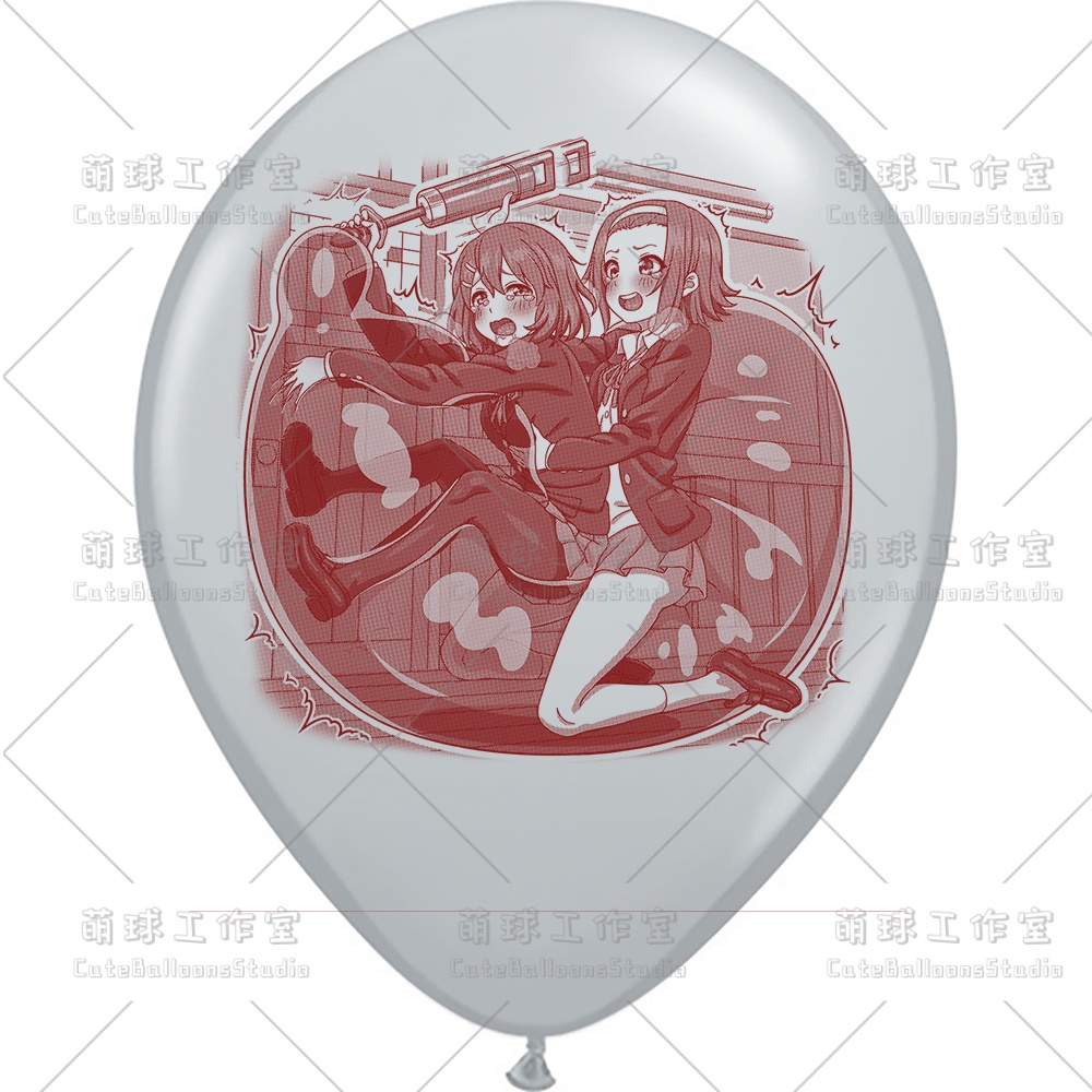 【現物】練習室でGL風船に乗る女の子(ブラウンインキ)(B4-06)