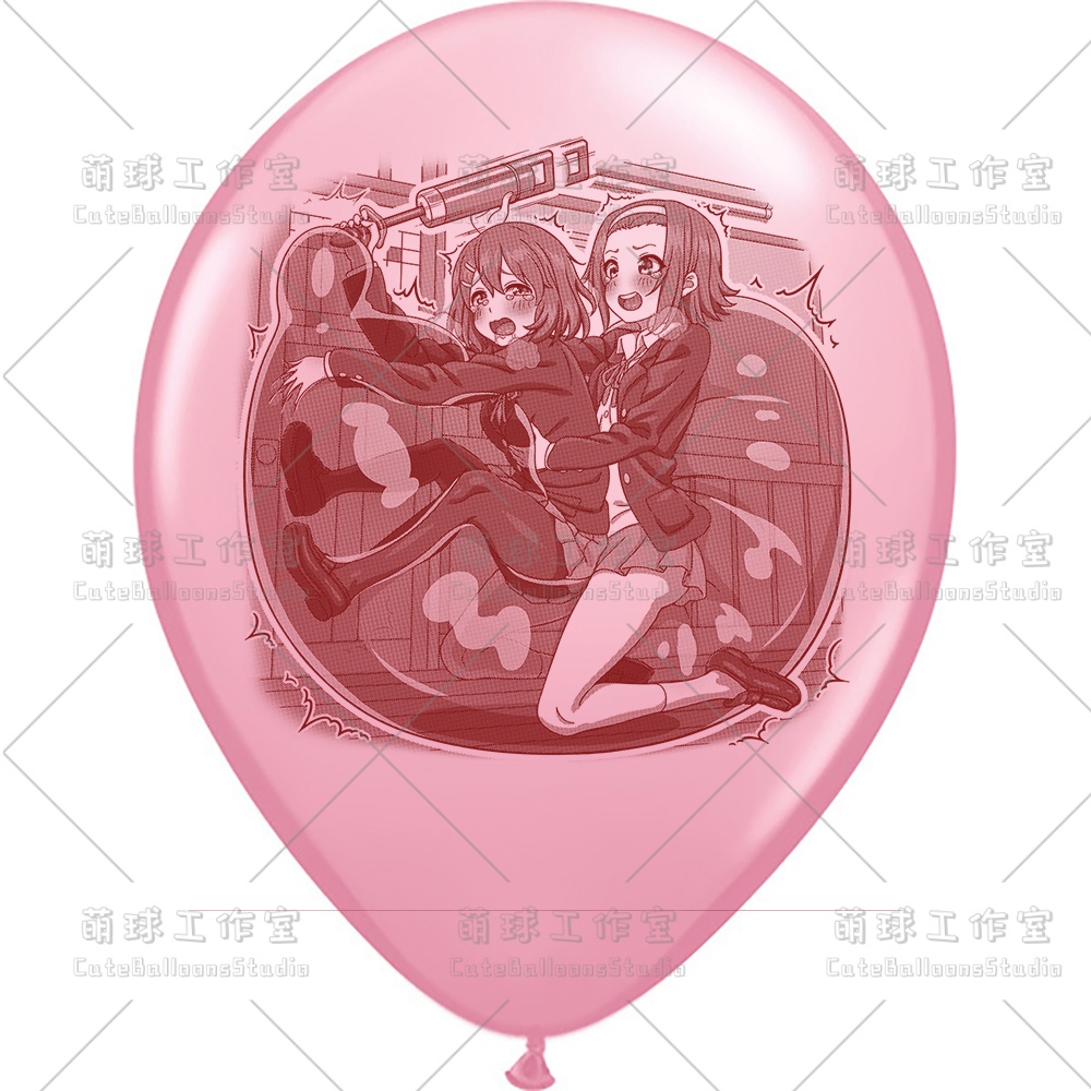 【現物】練習室でGL風船に乗る女の子(ブラウンインキ)(B4-06)