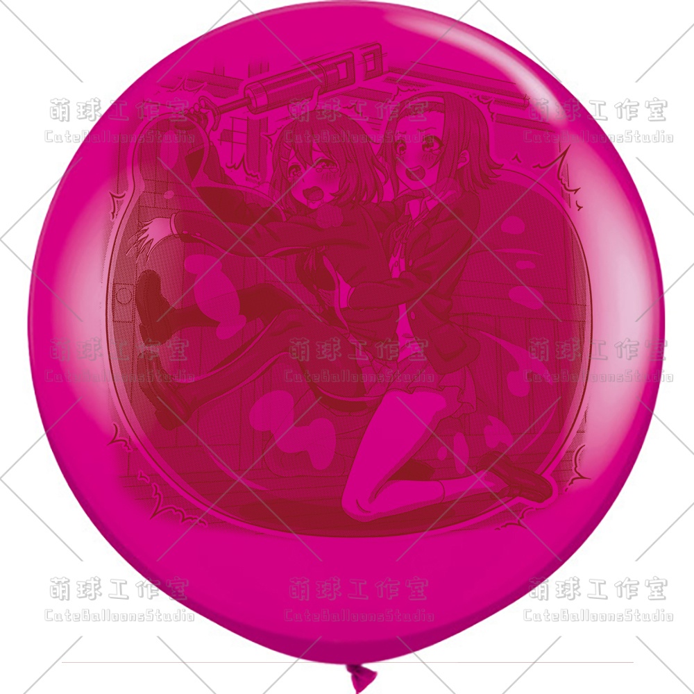 【現物】練習室でGL風船に乗る女の子(ブラウンインキ)(B4-06)