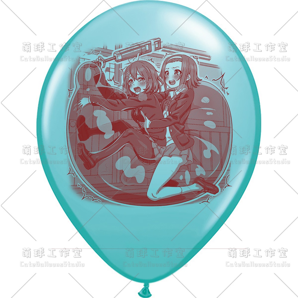 【現物】練習室でGL風船に乗る女の子(ブラウンインキ)(B4-06)