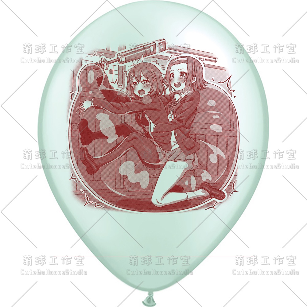 【現物】練習室でGL風船に乗る女の子(ブラウンインキ)(B4-06)