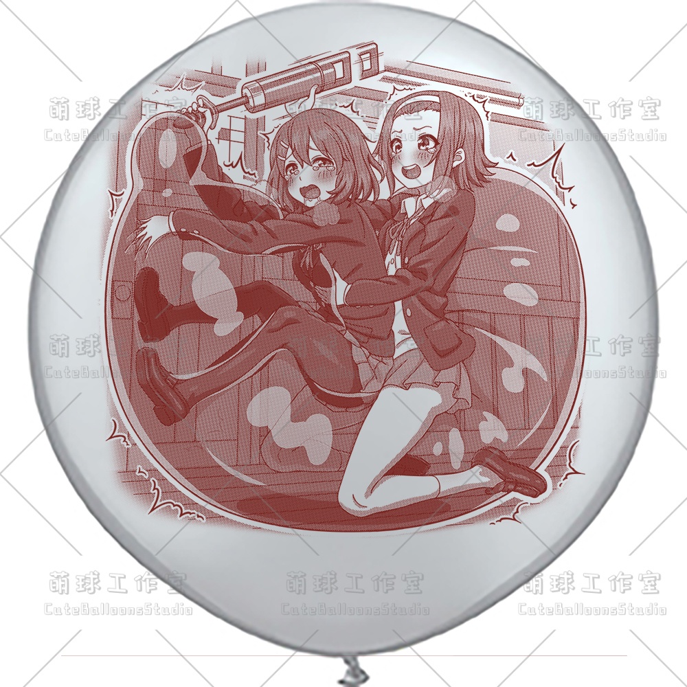 【現物】練習室でGL風船に乗る女の子(ブラウンインキ)(B4-06)