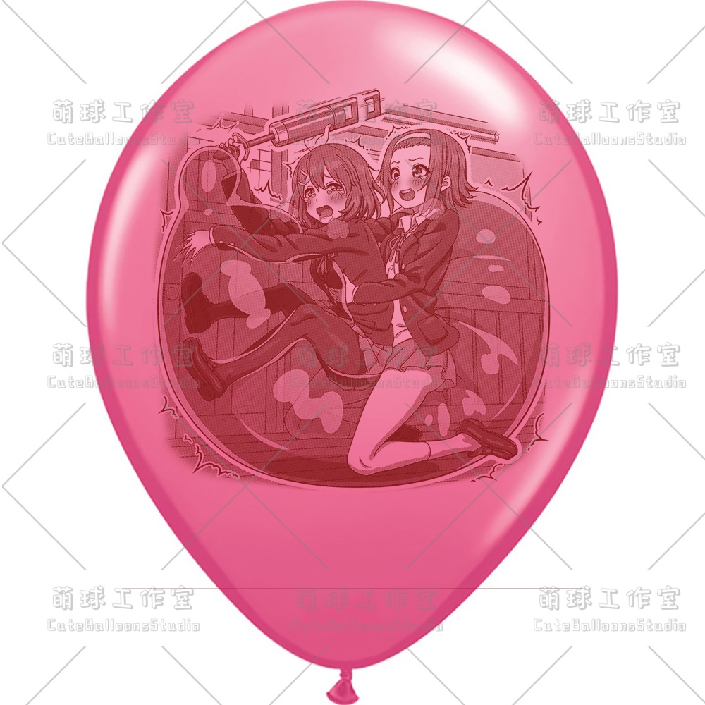 【現物】練習室でGL風船に乗る女の子(ブラウンインキ)(B4-06)