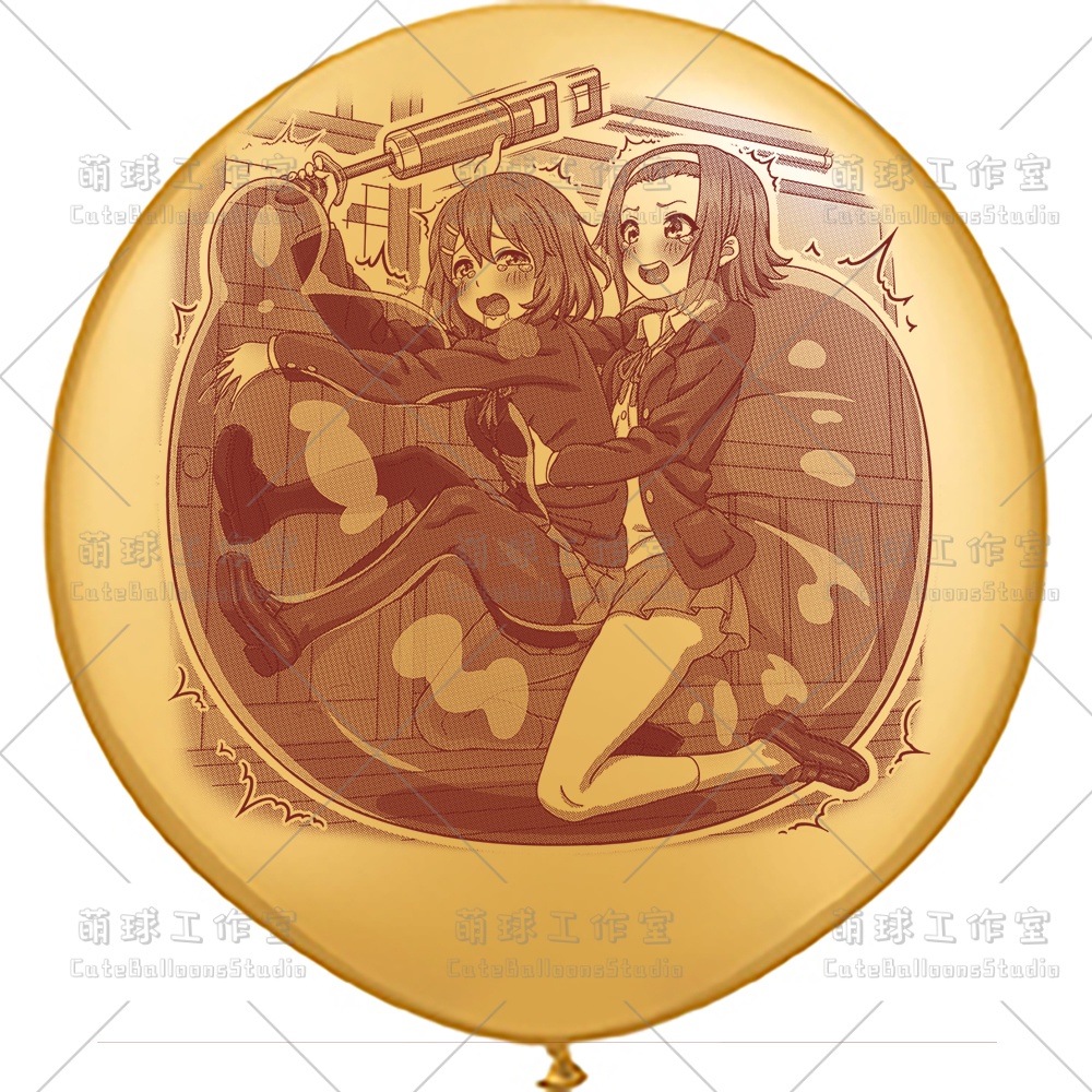 【現物】練習室でGL風船に乗る女の子(ブラウンインキ)(B4-06)