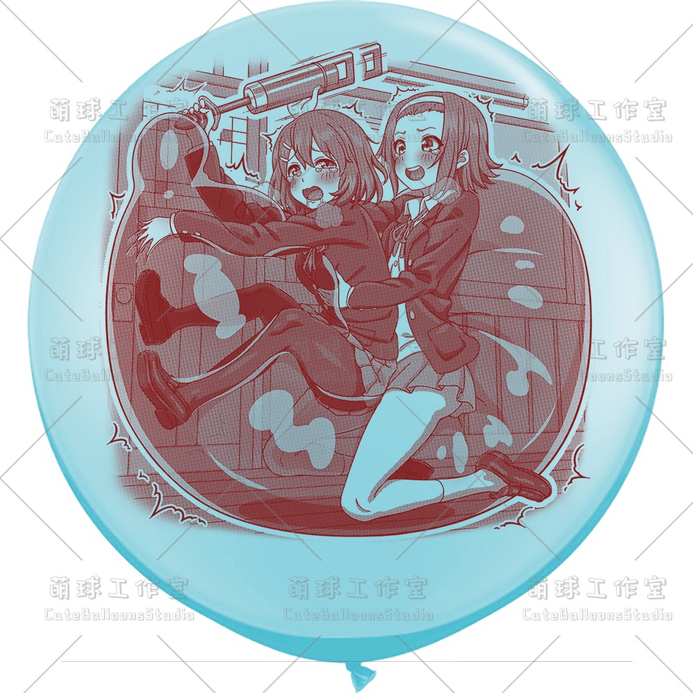 【現物】練習室でGL風船に乗る女の子(ブラウンインキ)(B4-06)