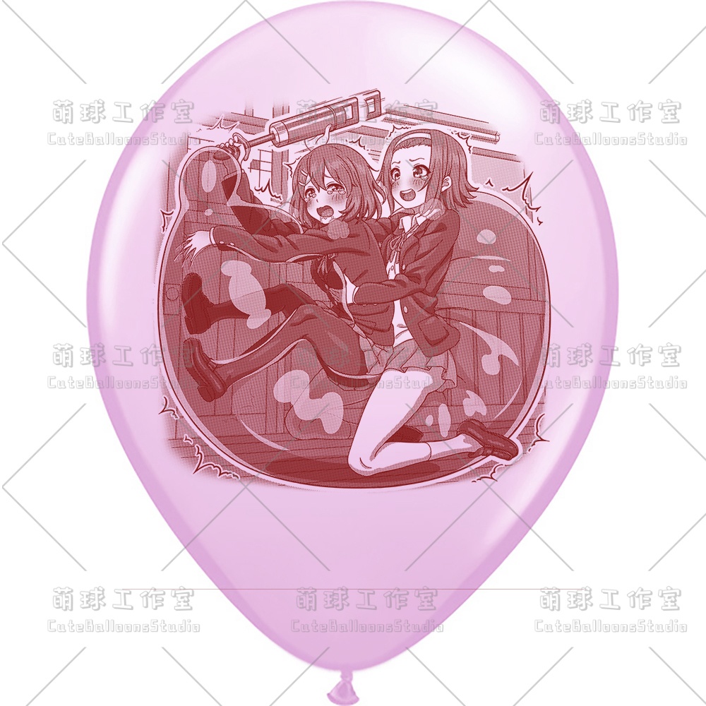 【現物】練習室でGL風船に乗る女の子(ブラウンインキ)(B4-06)