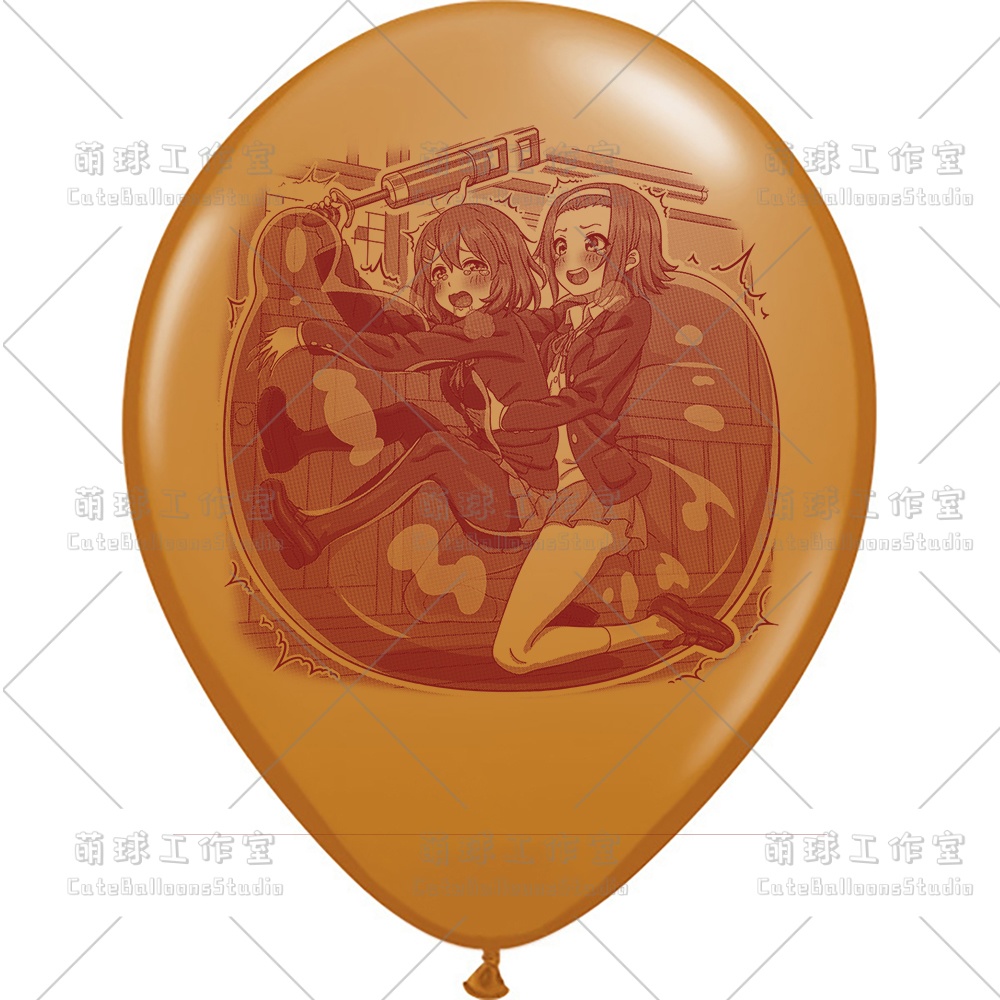 【現物】練習室でGL風船に乗る女の子(ブラウンインキ)(B4-06)