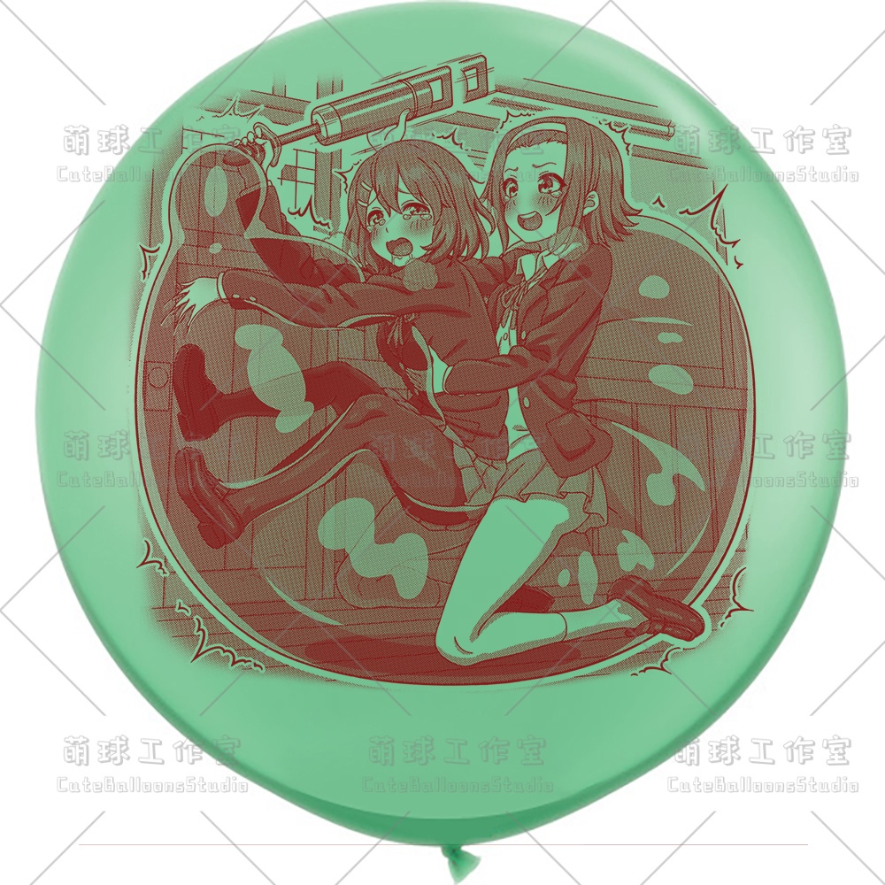 【現物】練習室でGL風船に乗る女の子(ブラウンインキ)(B4-06)