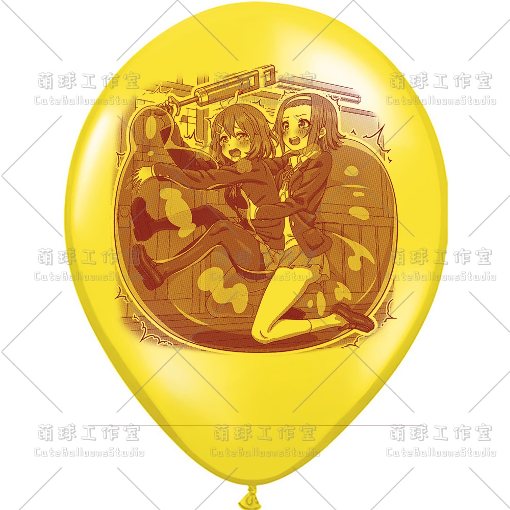 【現物】練習室でGL風船に乗る女の子(ブラウンインキ)(B4-06)