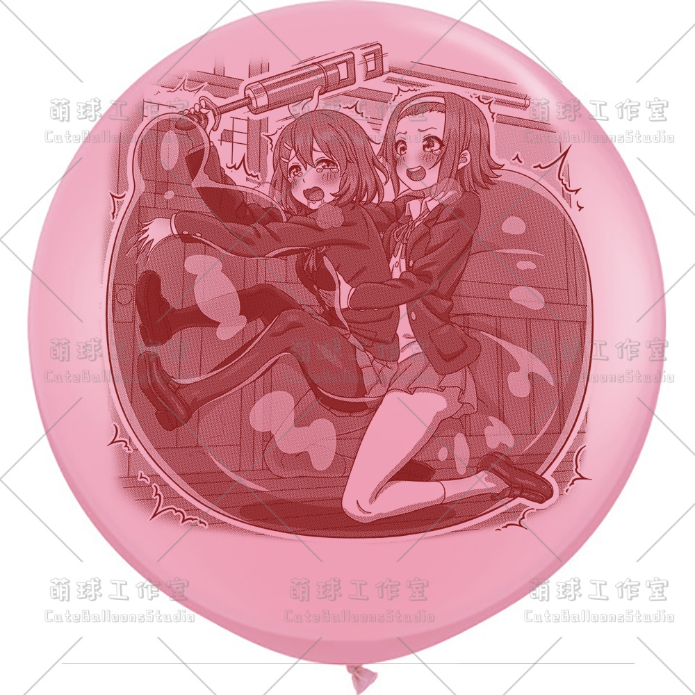 【現物】練習室でGL風船に乗る女の子(ブラウンインキ)(B4-06)