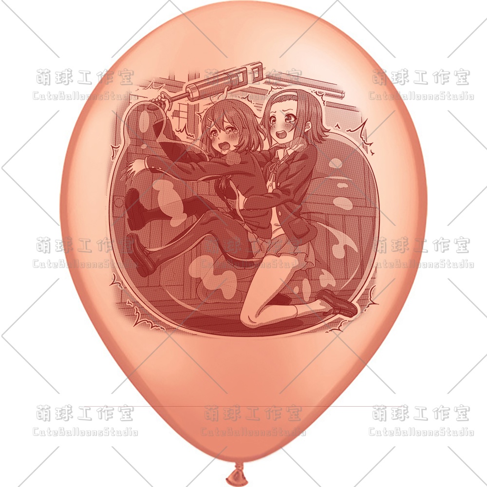 【現物】練習室でGL風船に乗る女の子(ブラウンインキ)(B4-06)