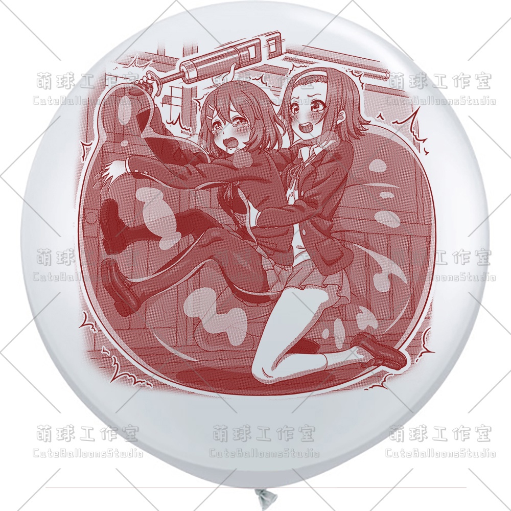 【現物】練習室でGL風船に乗る女の子(ブラウンインキ)(B4-06)