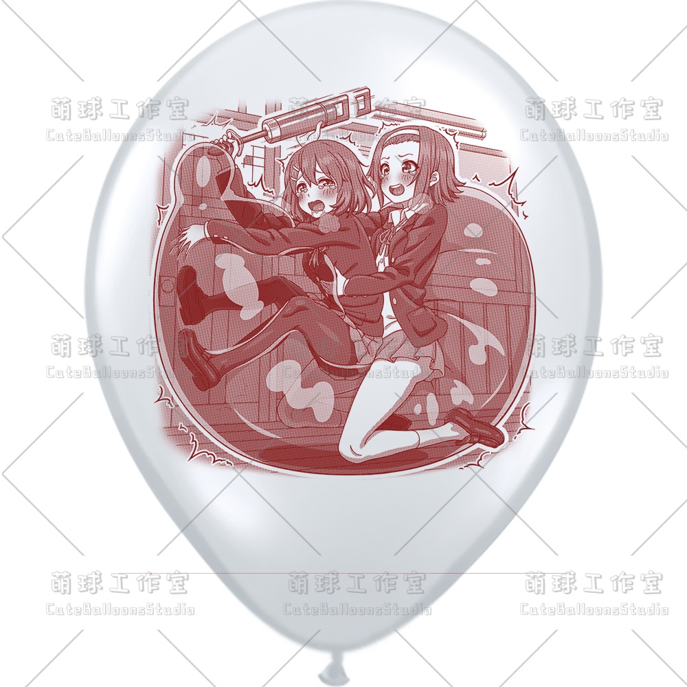 【現物】練習室でGL風船に乗る女の子(ブラウンインキ)(B4-06)