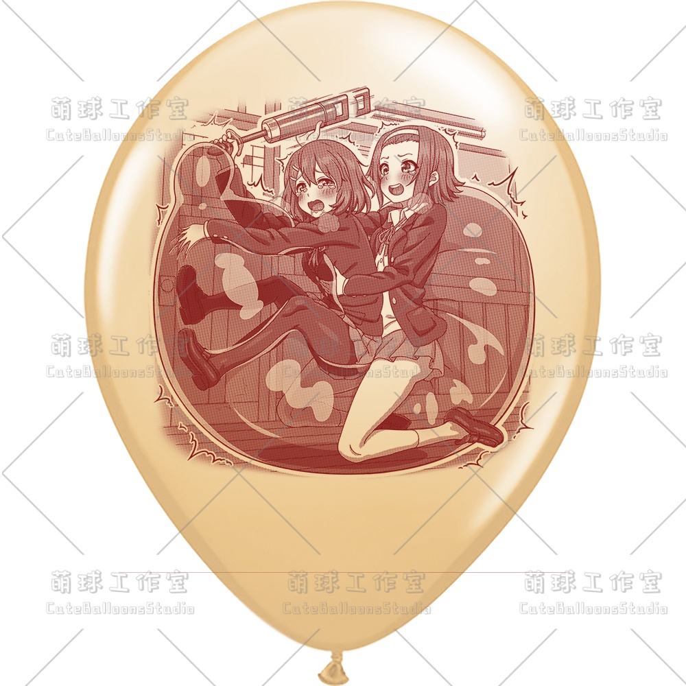 【現物】練習室でGL風船に乗る女の子(ブラウンインキ)(B4-06)